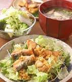 揚げサバ・ネギソースの献立