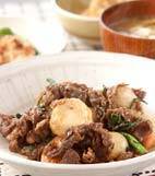 牛肉と里芋のソース炒めの献立