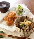 「カキの炊き込み御飯」の献立
