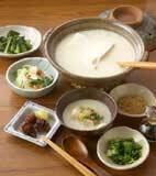 豆乳湯豆腐なべの献立