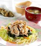 ゆで豚・温サラダ仕立ての献立