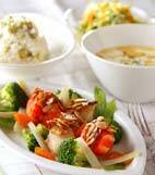 エビのアーモンドソースの献立