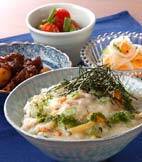 アジのおかずトロロの献立