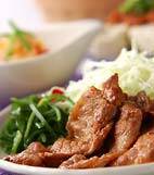 豚肉の黒糖ショウガ焼きの献立