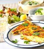 カボチャと長ナス入りスペイン風オムレツの献立