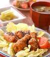骨付き鶏肉の味唐揚げの献立