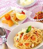 冷製トマトパスタの献立