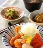 エビフライ手作りソースの献立