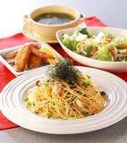 ニンニク香る！タラコスパゲティーの献立