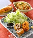 イワシチーズ巻きフライの献立