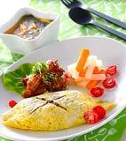 納豆オムライスの献立