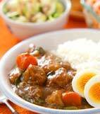 ホウレン草と豚のカレーの献立