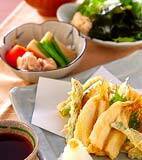 キスと春野菜の天ぷらの献立