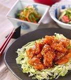 揚げ鶏ネギしょうゆの献立