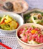 ネギトロ山かけ丼の献立