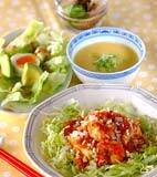 エビ豆腐チリソースの献立