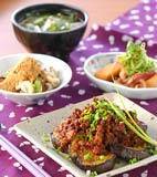 ナスの肉みそがけの献立