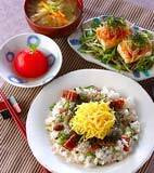 ウナギの混ぜ寿司の献立