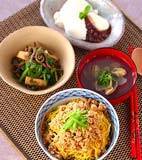 ふわふわ！基本の鶏そぼろ丼の献立