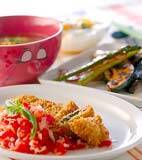 バジルポークカツの献立