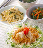 ゆで鶏・ネギダレの献立