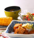 揚げ天と白菜の煮物の献立