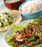 ラム肉の炒め物の献立