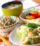 ささ身の梅はさみ揚げの献立