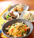 甘塩鮭のスパゲティの献立