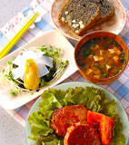 照り焼きチキンバーグの献立