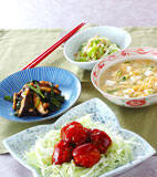 肉団子甘酢あんの献立