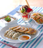 ツナ餃子の献立