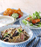 ナスとベーコンのパスタの献立