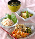 エビの梅天ぷらの献立