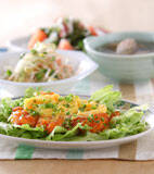 卵入りエビのチリソースの献立