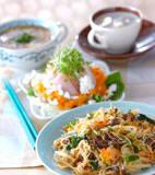 焼きビーフンの献立