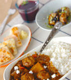 ミートボールカレーの献立