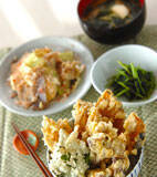 キノコの天丼の献立