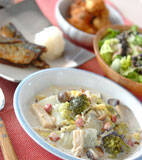 キノコのクリーム煮の献立