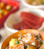 秋鮭の五目炊き込みご飯の献立