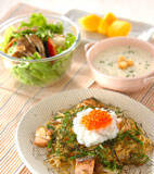 鮭とシメジの和風パスタの献立