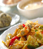 カキのピリ辛炒めの献立