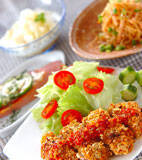 鶏肉のフレーク焼きの献立