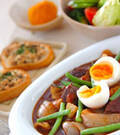 「本格ビーフシチュー 半熟卵添え」の献立