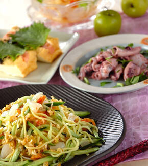 らっきょうのネギダレそばの献立