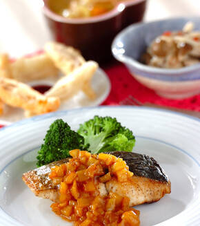 サワラのパインソースの献立