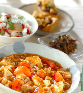 トマト入りマーボー豆腐の献立