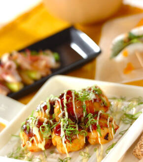 揚げタコヤキ風の献立