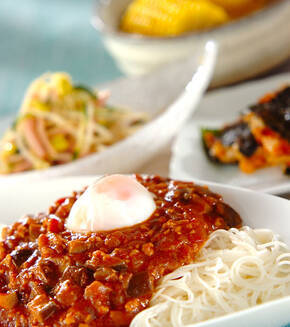 ナスのジャージャー素麺の献立