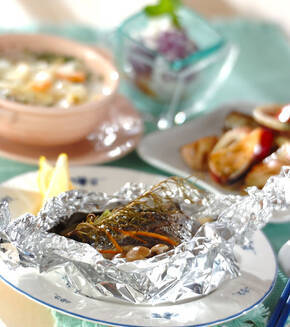 白身魚のパピヨットの献立